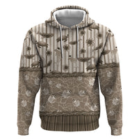Hawaii Christmas In July Zip Hoodie Beige Mele Kalikimaka Sea Animals
