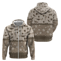 Hawaii Christmas In July Zip Hoodie Beige Mele Kalikimaka Sea Animals