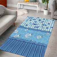 Hawaii Christmas In July Area Rug Sky Blue Mele Kalikimaka Sea Animals DT05 - Polynesian Pride