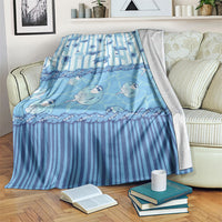Hawaii Christmas In July Blanket Sky Blue Mele Kalikimaka Sea Animals