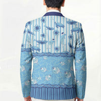 Hawaii Christmas In July Blazer Sky Blue Mele Kalikimaka Sea Animals