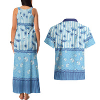 Hawaii Christmas In July Couples Matching Tank Maxi Dress and Hawaiian Shirt Sky Blue Mele Kalikimaka Sea Animals DT05 - Polynesian Pride