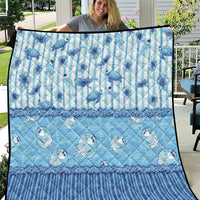Hawaii Christmas In July Quilt Sky Blue Mele Kalikimaka Sea Animals DT05 Blue - Polynesian Pride