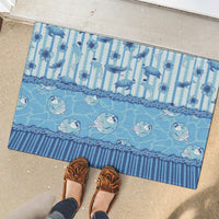 Hawaii Christmas In July Rubber Doormat Sky Blue Mele Kalikimaka Sea Animals DT05 - Polynesian Pride