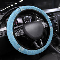 Hawaii Christmas In July Steering Wheel Cover Sky Blue Mele Kalikimaka Sea Animals