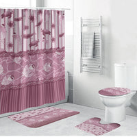 Hawaii Christmas In July Bathroom Set Dusty Pink Mele Kalikimaka Sea Animals DT05 Bathroom Set (4 pcs) Pink - Polynesian Pride