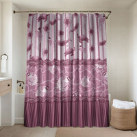 Hawaii Christmas In July Bathroom Set Dusty Pink Mele Kalikimaka Sea Animals DT05 Shower Curtain Only Pink - Polynesian Pride