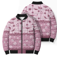 Hawaii Christmas In July Bomber Puffer Jacket Dusty Pink Mele Kalikimaka Sea Animals DT05 - Polynesian Pride