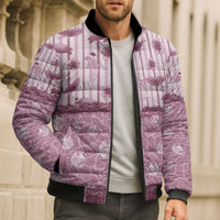 Hawaii Christmas In July Bomber Puffer Jacket Dusty Pink Mele Kalikimaka Sea Animals DT05 - Polynesian Pride