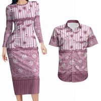 Hawaii Christmas In July Couples Matching Long Sleeve Bodycon Dress and Hawaiian Shirt Dusty Pink Mele Kalikimaka Sea Animals DT05 Pink - Polynesian Pride
