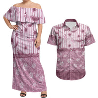 Hawaii Christmas In July Couples Matching Off Shoulder Maxi Dress and Hawaiian Shirt Dusty Pink Mele Kalikimaka Sea Animals DT05 Pink - Polynesian Pride