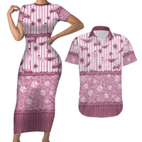 Hawaii Christmas In July Couples Matching Short Sleeve Bodycon Dress and Hawaiian Shirt Dusty Pink Mele Kalikimaka Sea Animals DT05 Pink - Polynesian Pride