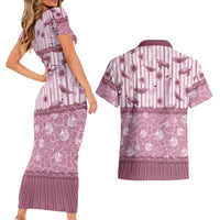 Hawaii Christmas In July Couples Matching Short Sleeve Bodycon Dress and Hawaiian Shirt Dusty Pink Mele Kalikimaka Sea Animals DT05 - Polynesian Pride