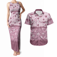 Hawaii Christmas In July Couples Matching Tank Maxi Dress and Hawaiian Shirt Dusty Pink Mele Kalikimaka Sea Animals DT05 Pink - Polynesian Pride