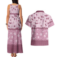 Hawaii Christmas In July Couples Matching Tank Maxi Dress and Hawaiian Shirt Dusty Pink Mele Kalikimaka Sea Animals DT05 - Polynesian Pride