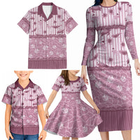 Hawaii Christmas In July Family Matching Long Sleeve Bodycon Dress and Hawaiian Shirt Dusty Pink Mele Kalikimaka Sea Animals DT05 - Polynesian Pride