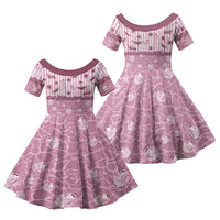 Hawaii Christmas In July Family Matching Mermaid Dress and Hawaiian Shirt Dusty Pink Mele Kalikimaka Sea Animals DT05 Daughter's Dress Pink - Polynesian Pride