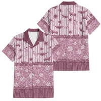 Hawaii Christmas In July Family Matching Off The Shoulder Long Sleeve Dress and Hawaiian Shirt Dusty Pink Mele Kalikimaka Sea Animals DT05 Dad's Shirt - Short Sleeve Pink - Polynesian Pride