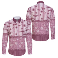 Hawaii Christmas In July Family Matching Off The Shoulder Long Sleeve Dress and Hawaiian Shirt Dusty Pink Mele Kalikimaka Sea Animals DT05 Dad's Shirt - Long Sleeve Pink - Polynesian Pride