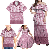 Hawaii Christmas In July Family Matching Off Shoulder Maxi Dress and Hawaiian Shirt Dusty Pink Mele Kalikimaka Sea Animals DT05 - Polynesian Pride