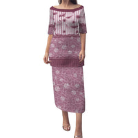 Hawaii Christmas In July Family Matching Puletasi and Hawaiian Shirt Dusty Pink Mele Kalikimaka Sea Animals DT05 Mom's Dress Pink - Polynesian Pride