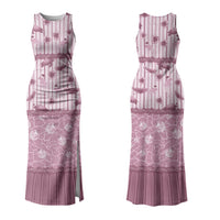 Hawaii Christmas In July Family Matching Tank Maxi Dress and Hawaiian Shirt Dusty Pink Mele Kalikimaka Sea Animals DT05 Mom's Dress Pink - Polynesian Pride