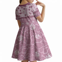 Hawaii Christmas In July Kid Short Sleeve Dress Dusty Pink Mele Kalikimaka Sea Animals DT05 - Polynesian Pride