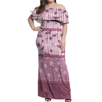 Hawaii Christmas In July Off Shoulder Maxi Dress Dusty Pink Mele Kalikimaka Sea Animals