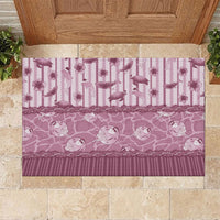 Hawaii Christmas In July Rubber Doormat Dusty Pink Mele Kalikimaka Sea Animals DT05 Pink - Polynesian Pride
