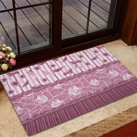 Hawaii Christmas In July Rubber Doormat Dusty Pink Mele Kalikimaka Sea Animals DT05 - Polynesian Pride