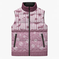 Hawaii Christmas In July Sleeveless Puffer Jacket Dusty Pink Mele Kalikimaka Sea Animals DT05 Unisex Pink - Polynesian Pride