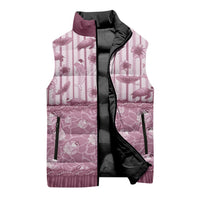 Hawaii Christmas In July Sleeveless Puffer Jacket Dusty Pink Mele Kalikimaka Sea Animals DT05 - Polynesian Pride