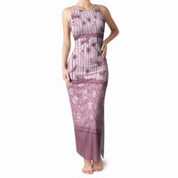 Hawaii Christmas In July Tank Maxi Dress Dusty Pink Mele Kalikimaka Sea Animals DT05 Women Pink - Polynesian Pride