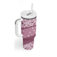 Hawaii Christmas In July Tumbler With Handle Dusty Pink Mele Kalikimaka Sea Animals
