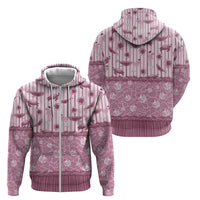 Hawaii Christmas In July Zip Hoodie Dusty Pink Mele Kalikimaka Sea Animals DT05 - Polynesian Pride