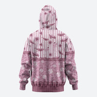 Hawaii Christmas In July Zip Hoodie Dusty Pink Mele Kalikimaka Sea Animals DT05 - Polynesian Pride