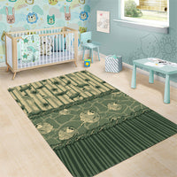 Hawaii Christmas In July Area Rug Olive Green Mele Kalikimaka Sea Animals