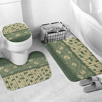 Hawaii Christmas In July Bathroom Set Olive Green Mele Kalikimaka Sea Animals DT05 Mat Set Only (3 pcs) One Size Green - Polynesian Pride