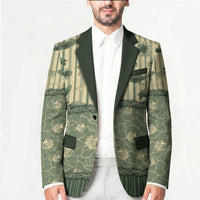 Hawaii Christmas In July Blazer Olive Green Mele Kalikimaka Sea Animals DT05 - Polynesian Pride