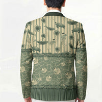 Hawaii Christmas In July Blazer Olive Green Mele Kalikimaka Sea Animals DT05 - Polynesian Pride