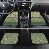 Hawaii Christmas In July Car Mats Olive Green Mele Kalikimaka Sea Animals DT05 Set 4pcs Green - Polynesian Pride