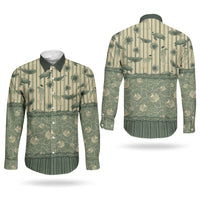Hawaii Christmas In July Couples Matching Short Sleeve Bodycon Dress and Long Sleeve Button Shirt Olive Green Mele Kalikimaka Sea Animals DT05 - Polynesian Pride