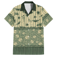 Hawaii Christmas In July Family Matching Mermaid Dress and Hawaiian Shirt Olive Green Mele Kalikimaka Sea Animals DT05 Dad's Shirt - Short Sleeve Green - Polynesian Pride