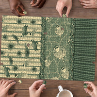Hawaii Christmas In July Puzzle Olive Green Mele Kalikimaka Sea Animals DT05 - Polynesian Pride