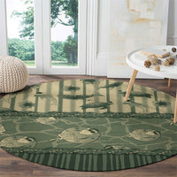 Hawaii Christmas In July Round Carpet Olive Green Mele Kalikimaka Sea Animals DT05 - Polynesian Pride