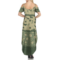 Hawaii Christmas In July Summer Maxi Dress Olive Green Mele Kalikimaka Sea Animals DT05 - Polynesian Pride