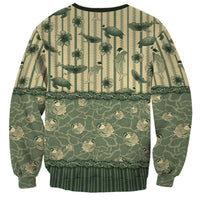 Hawaii Christmas In July Sweatshirt Olive Green Mele Kalikimaka Sea Animals DT05 - Polynesian Pride