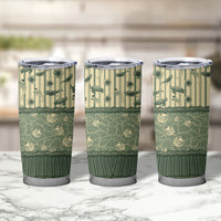 Hawaii Christmas In July Tumbler Cup Olive Green Mele Kalikimaka Sea Animals