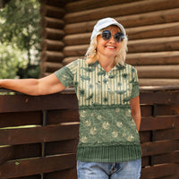 Hawaii Christmas In July Women Polo Shirt Olive Green Mele Kalikimaka Sea Animals DT05 - Polynesian Pride