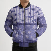 Hawaii Christmas In July Bomber Puffer Jacket Amethyst Purple Mele Kalikimaka Sea Animals DT05 - Polynesian Pride